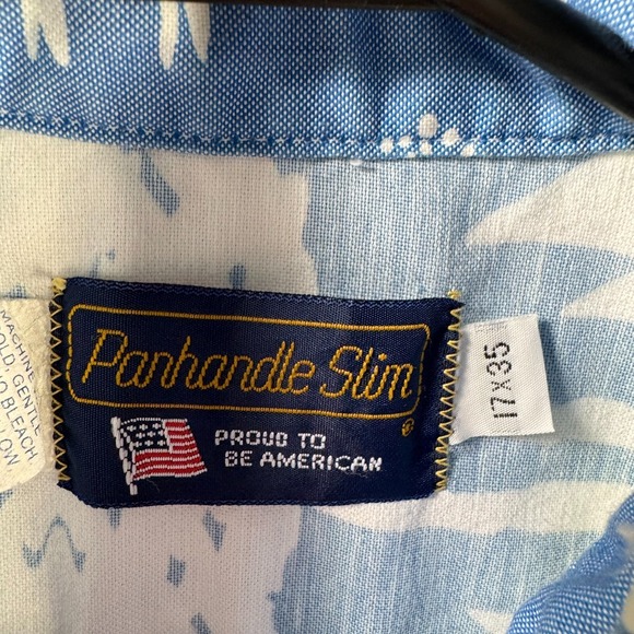 Vintage Panhandle Slim Shirt Mens 17x35 Aztec Western Cowboy Rodeo Made in USA - Picture 4 of 12
